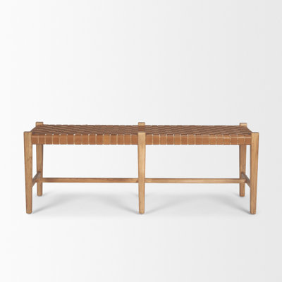 52" Genuine Leather Dining Bench