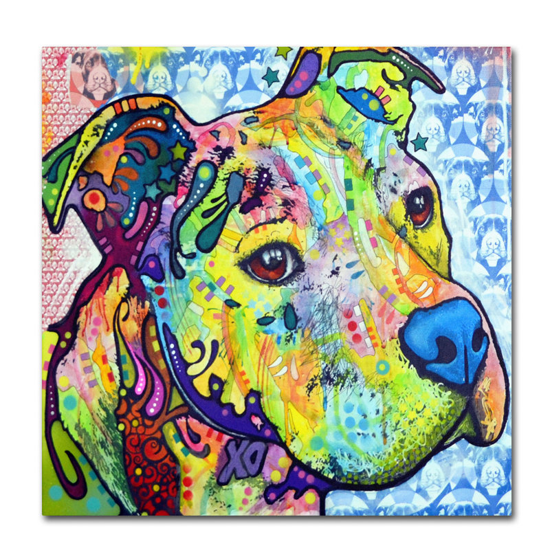 Dean Russo Thoughtful Pitbull III Matte Canvas Art 24x24