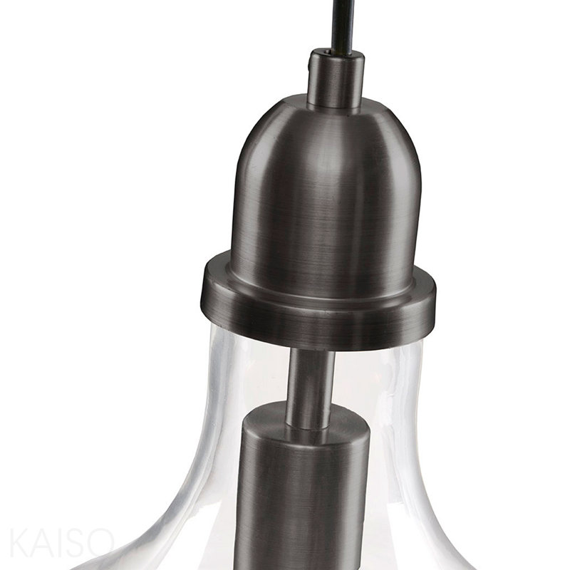 Luminaire suspendu en forme de cloche, Bronze, 95.5" H x 9" W x 9" D