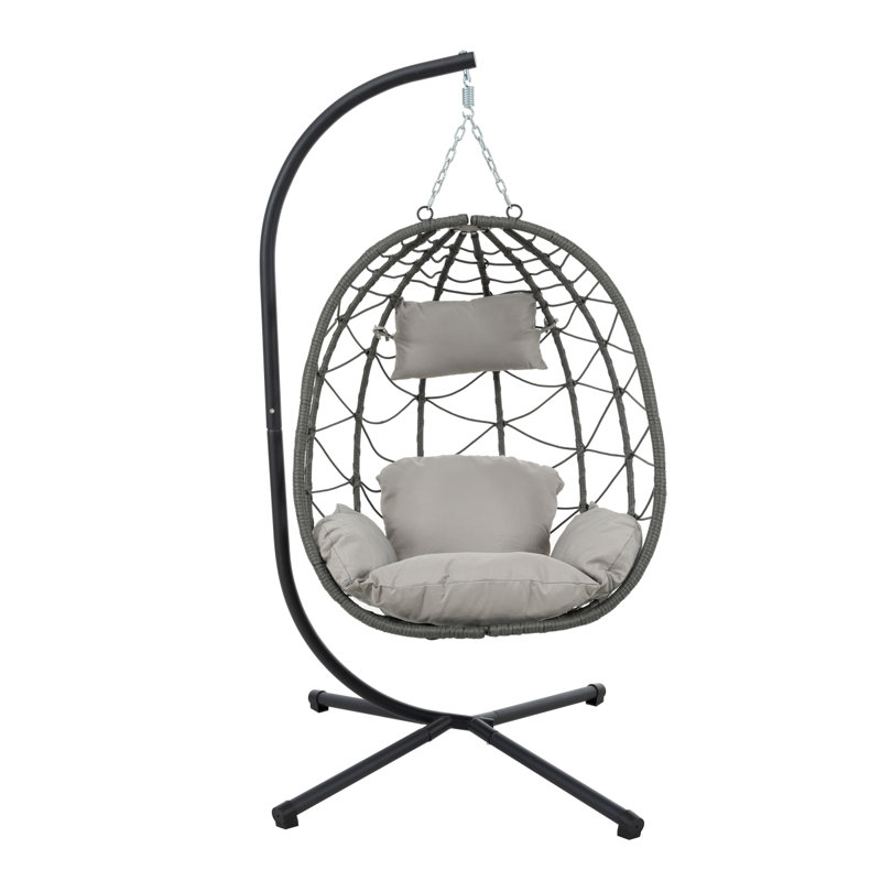 Fauteuil à œufs avec support Balancelle d'extérieur d'extérieur à suspendre Fauteuil à œufs suspendu avec support pour chambre à coucher Balcon
