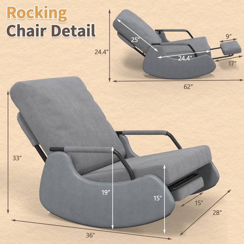 Chaise berçante - gris foncé