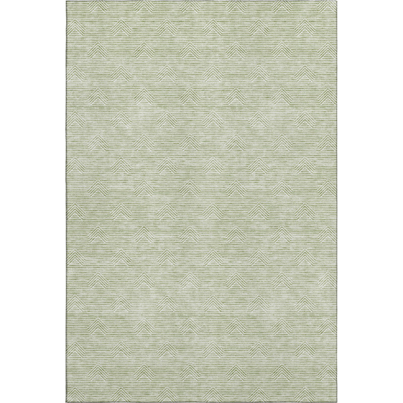 Premium Machine Washable Prisco Aloe Rug, Rectangle 9' x 12'