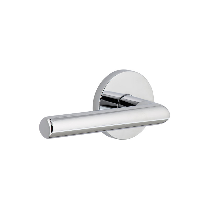 Viaggio Circolo Rosette Privacy (Bed & Bath) with Moderno Lever, Left, 2.375", Bright Chrome
