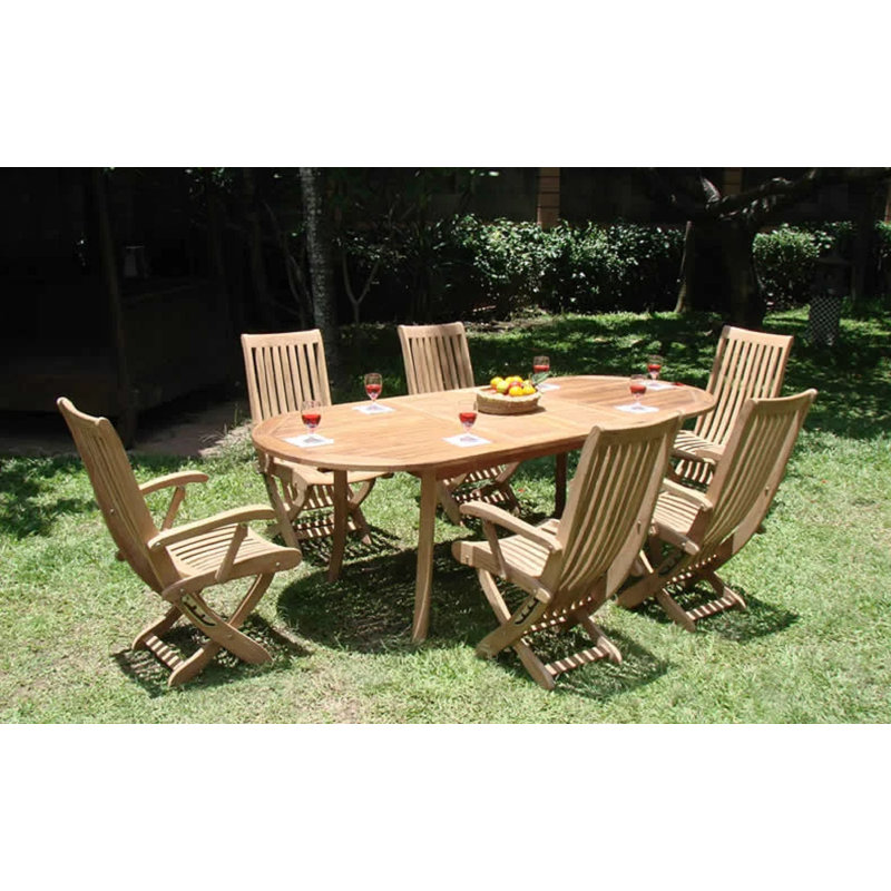 Rey Outdoor 7 - Piece Teak Dining Set, 6