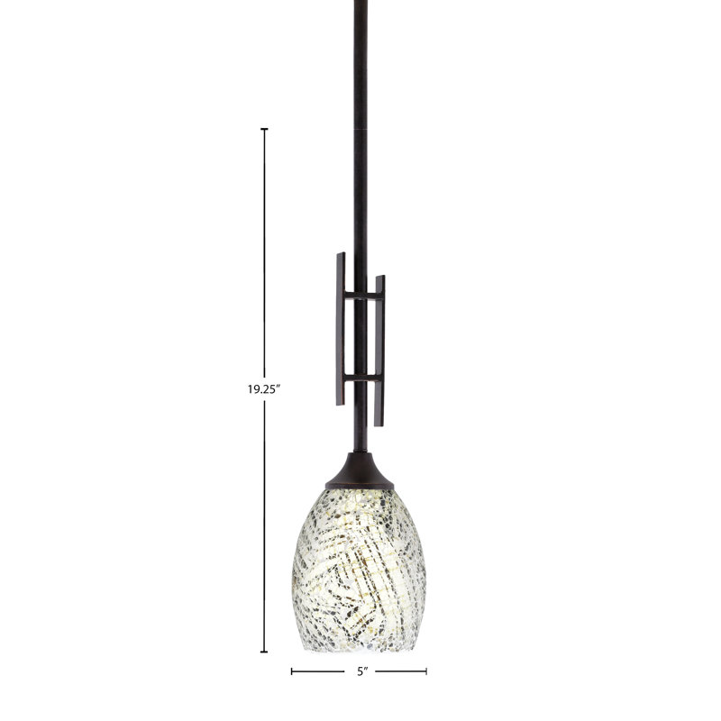 Mini-luminaire suspendu avec tige en verre Uptowne, Naturel