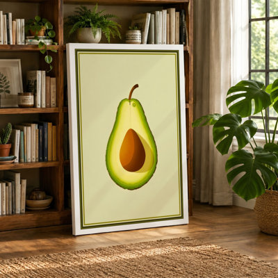 Avocado Cross-Section Botanical - Wrapped Canvas