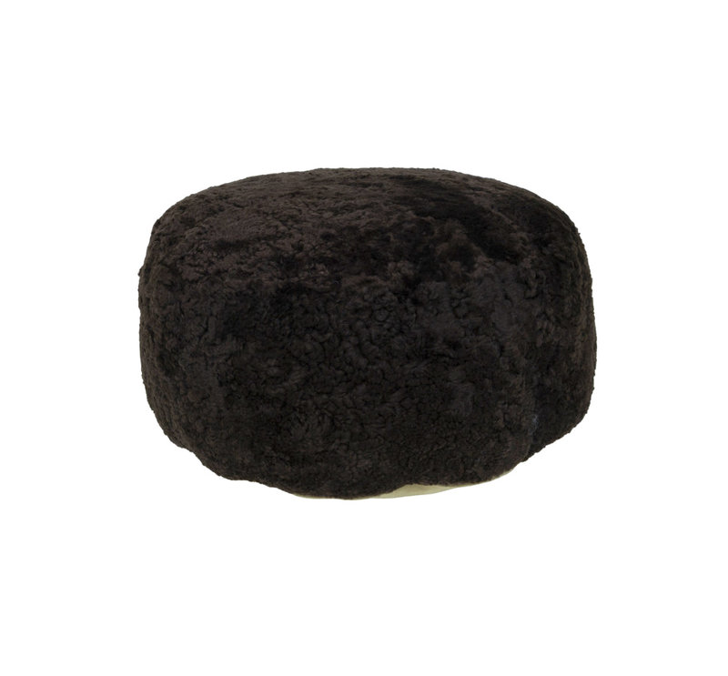  Shorn Curly Sheepskin Ottoman CAFECITO, Cafecito