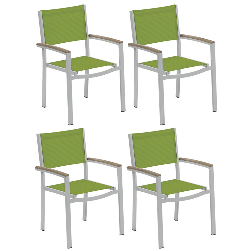 Travira Stacking Patio Arm Chair, Go Green, Flint, Tekwood vintage