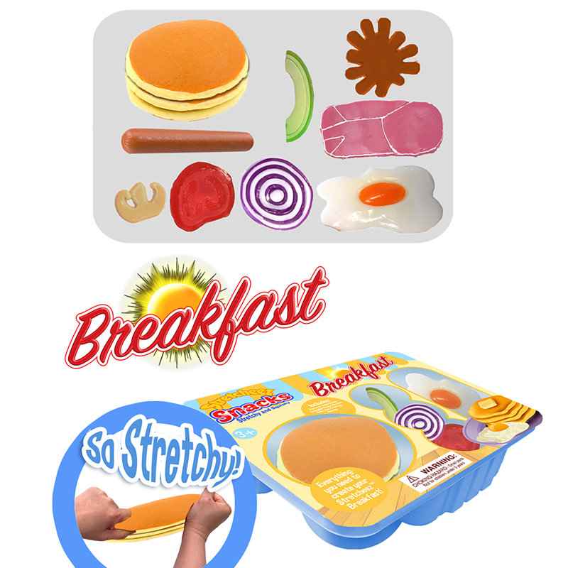 Stretcheez: collations - ensemble de 2 mystères dans des styles variés, ensembles petit-déjeuner-sandwich-hot-dog, assemblage de nourriture pour jouets Squishy, ingrédients assortis, enfants de 3 ans et plus