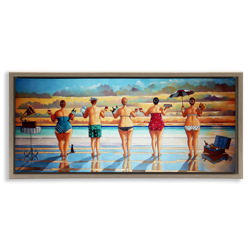 Beach Friends Coastal Summer Fun, Cadre flottant orme Montalcino, H 14 po x l 31 po