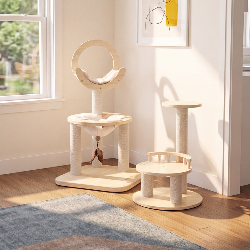 Azar 56.3" Transformable Cat Tree, Large Wood Cat Tower