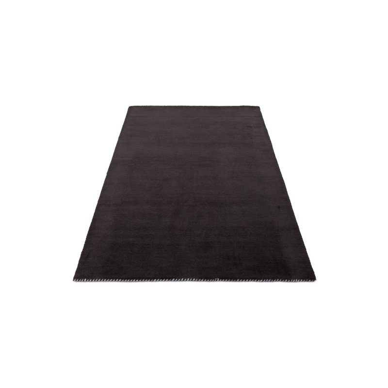 Solid Colour Wool Hand Woven Area Rug, Dark Grey, Rectangle 160 x 230cm
