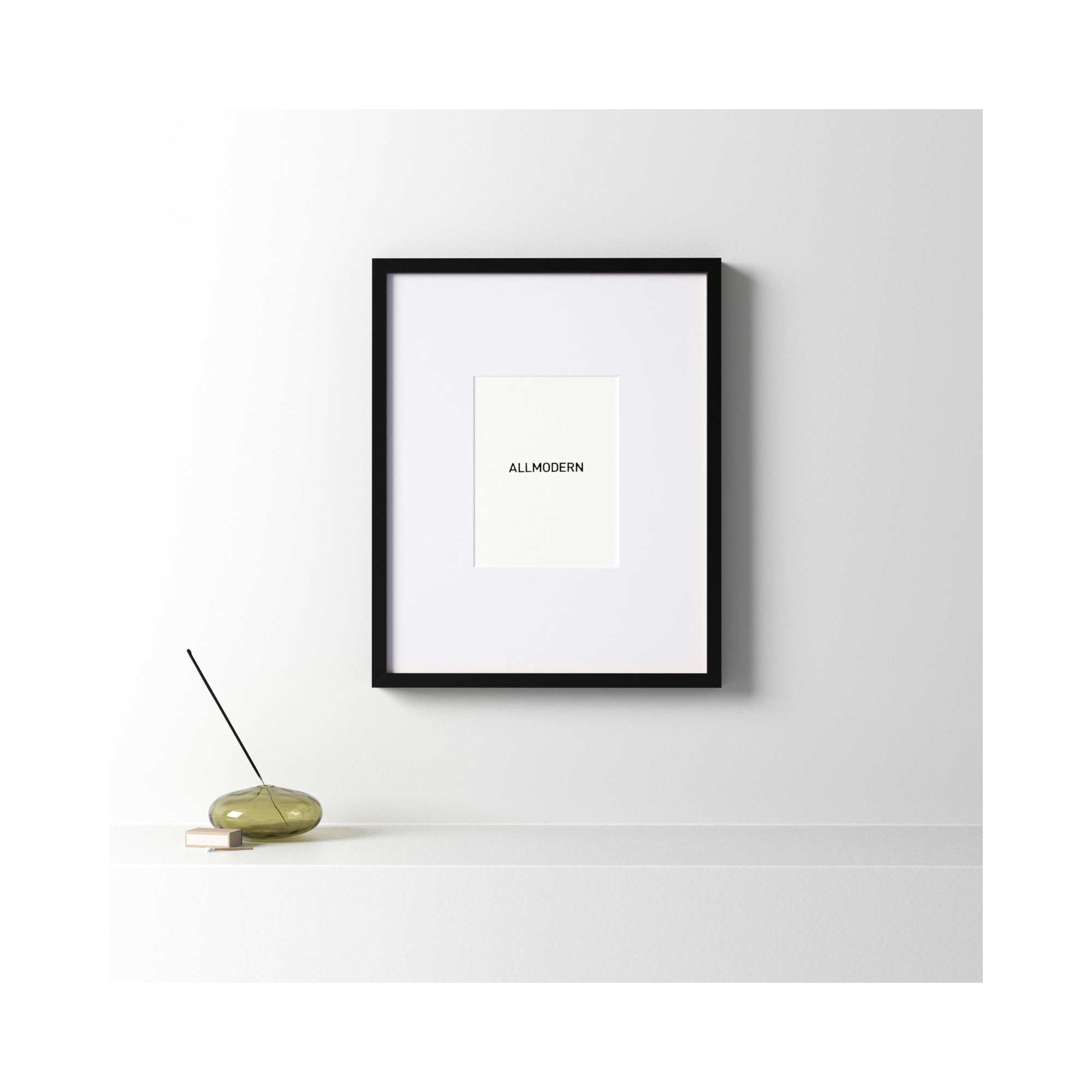 Capullo Wood Matte Picture Frame with Mat, 16" x 20", 8" x 10", Black