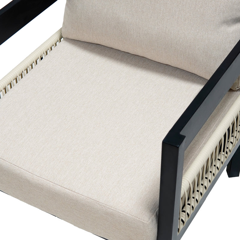 Mobilier d'extérieur pour la pelouse - Fer avec table et, pour le jardin, Beige