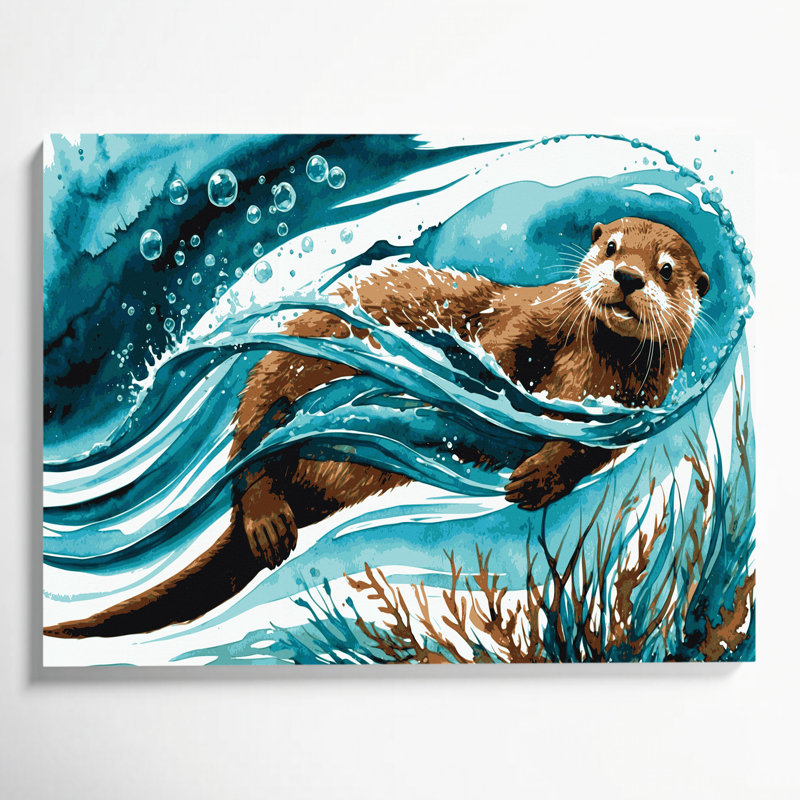 Art mural sur toile bleu, H 20 po x l 24 po