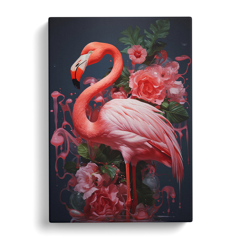 Flamingo Neo-Plasticism No.2 - No Frame Print, 50cm H x 35cm W x 3cm D