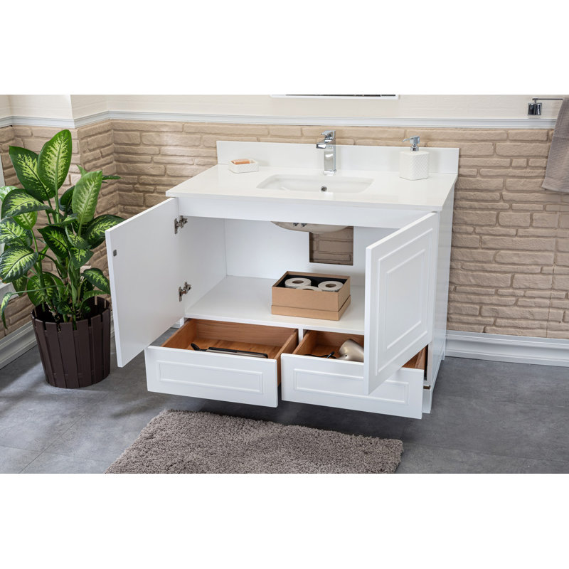 Ensemble de meuble-lavabo avec miroir 41,3 "Chanty, Blanc
