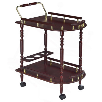 Versatile Brass Two-Shelf Serving Cart For Stylish Entertaining