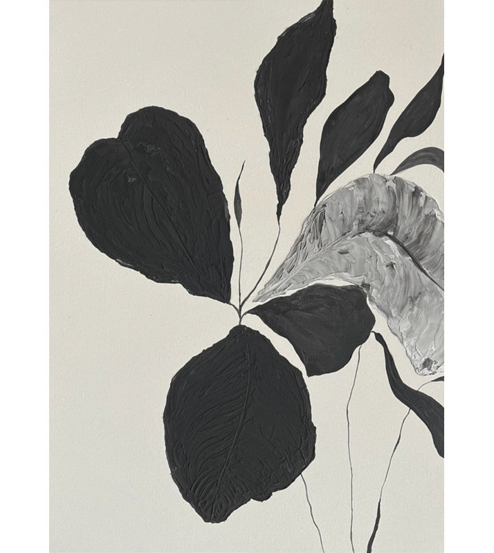 Floral abstrait 2, H 51 po x l 40 po, Blanc