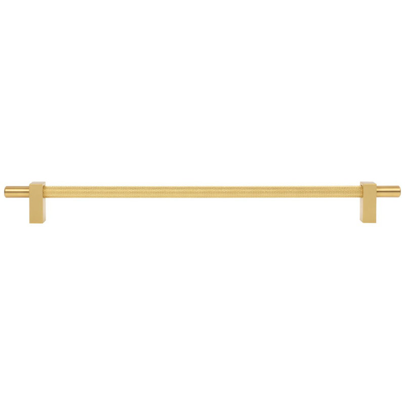 Larkin 3 Knurled Center Bar Pull, Brushed Gold, 3 3/4"