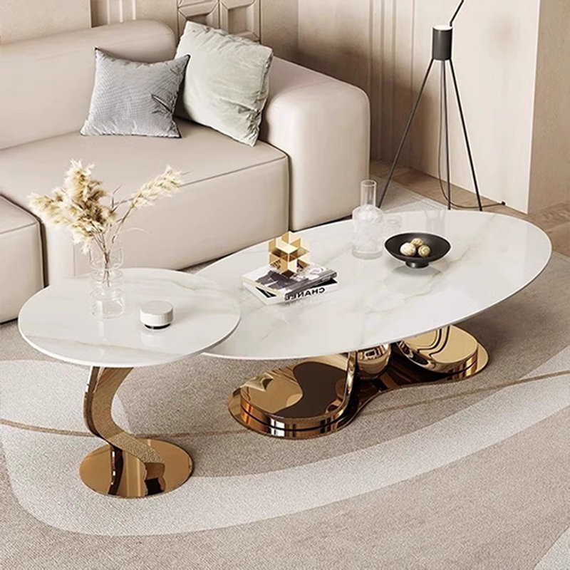 Table basse de luxe de style italien, H 14,96 po x L 27,56 po x l 51,18 po, Doré