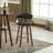 Swivel Upholstered Counter Stool with Solid Wood Frame-605559188