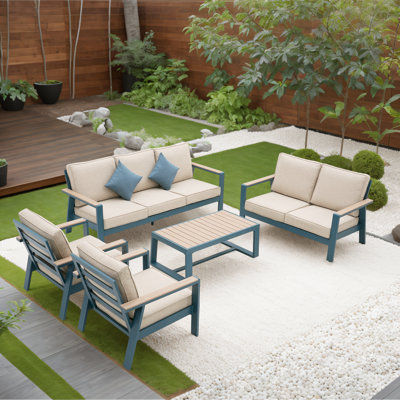 Kerstein 7 - Person Patio Conversation Set with Cushions