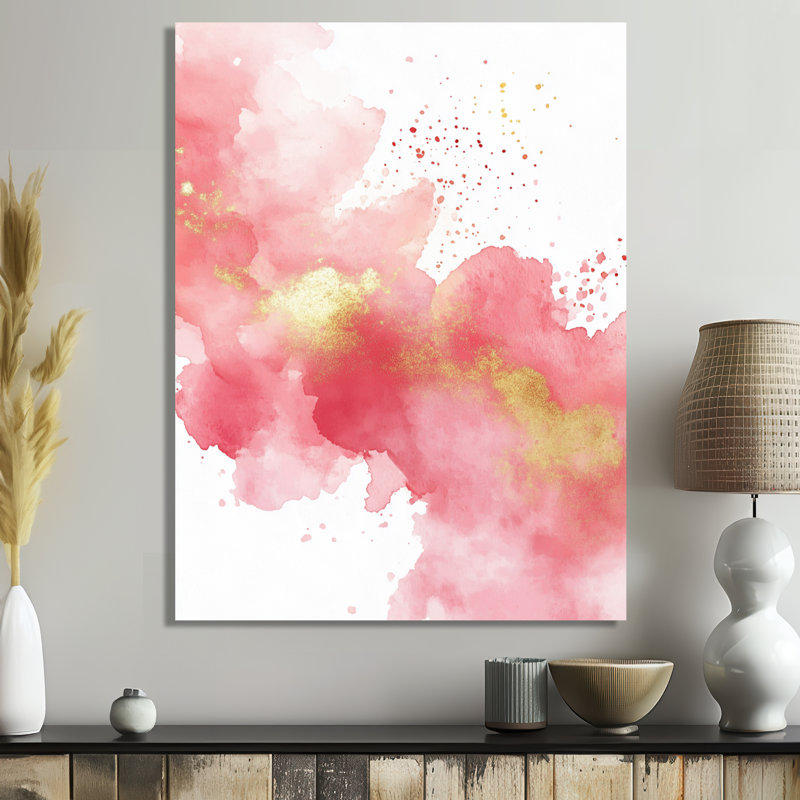 Soft Blush Radiance - Décoration murale abstraite en métal, impression moderne sur métal, L 30 po x H 40 po