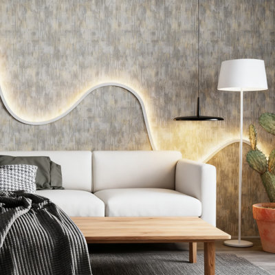 Papier peint auto-adhésif rétro pour murs - Papier de contact en vinyle auto-adhésif avec finition béton pour un décor industriel moderne