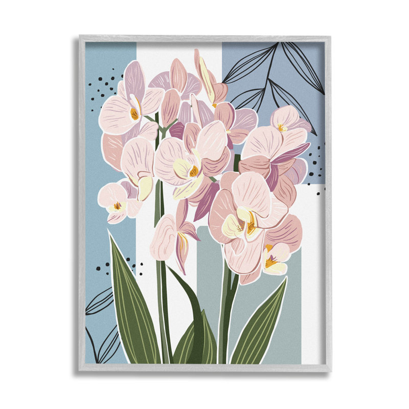 Orchidée moderne carrée, estampe numérique par Ziwei Li, H 14 po x l 11 po x P 1,5 po, Estampe numérique Farmhouse