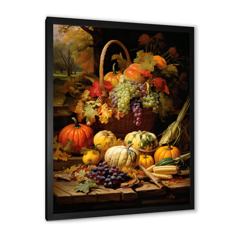 Binnett Food Autumn Harvest II, H 32 po x l 24 po x P 1 po, Cadre photo noir