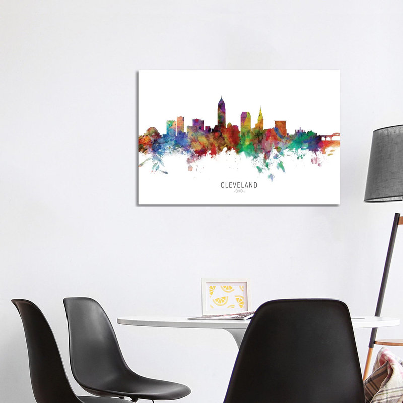 Cleveland Ohio Skyline by Michael Tompsett - Wrapped Canvas Print, 101.6 cm H x 66.04 cm W x 3.175 cm D