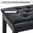 Black Duet Piano Bench With Faux Leather Padding And Wooden Structure Keyboard Cushion Solid Frame For Duets
