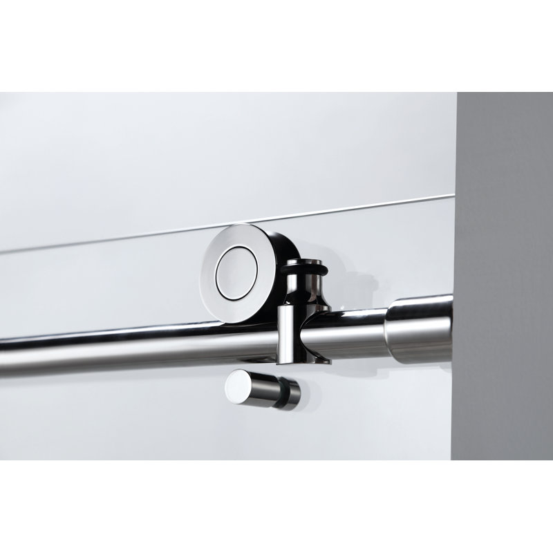 60 in. W x 76 in. H Frameless Soft Close Sliding Shower Door with Explosion-Proof Clear Glass, Chrome