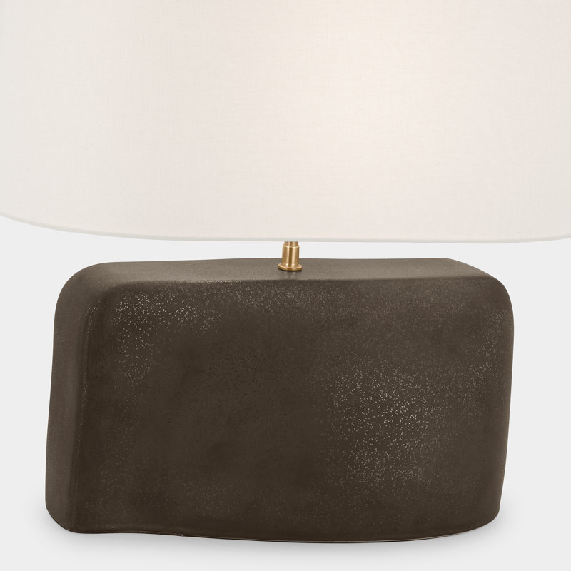 Amantani Table Lamp, Stained Black Metallic