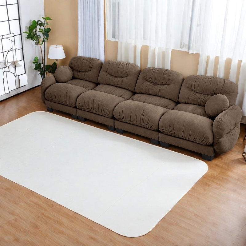 Compression Modular Sofas Chenille 4 Seater Modern Home Living Room