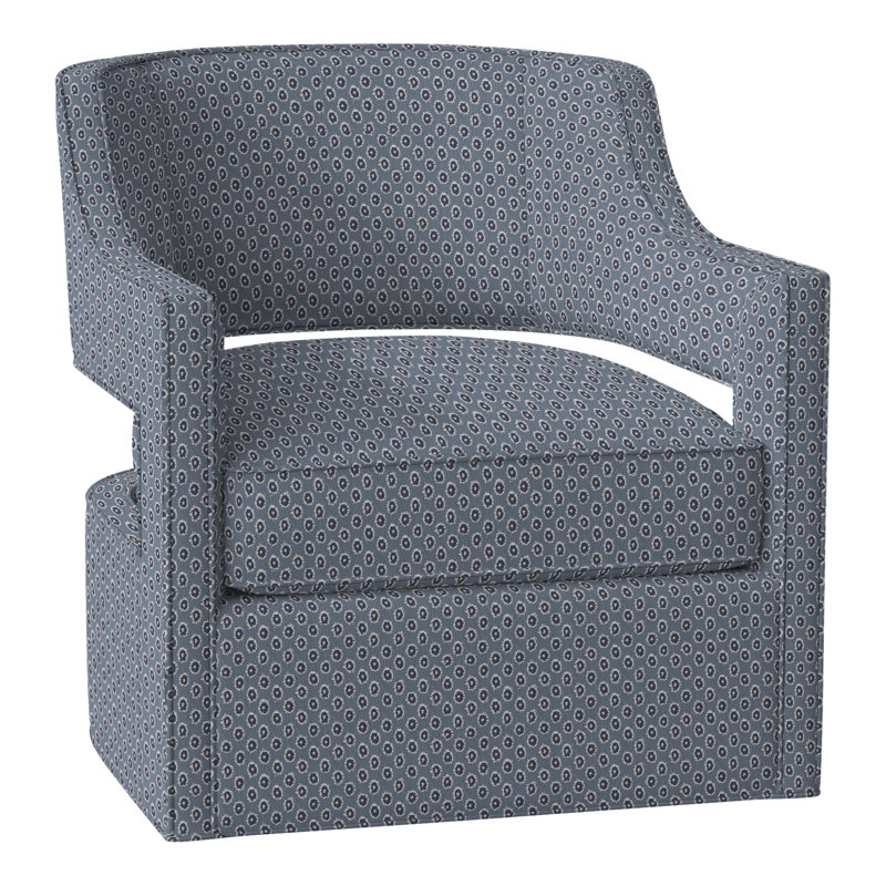 Phoebe 29.5" W Swivel Armchair, Perigold Rise Indigo