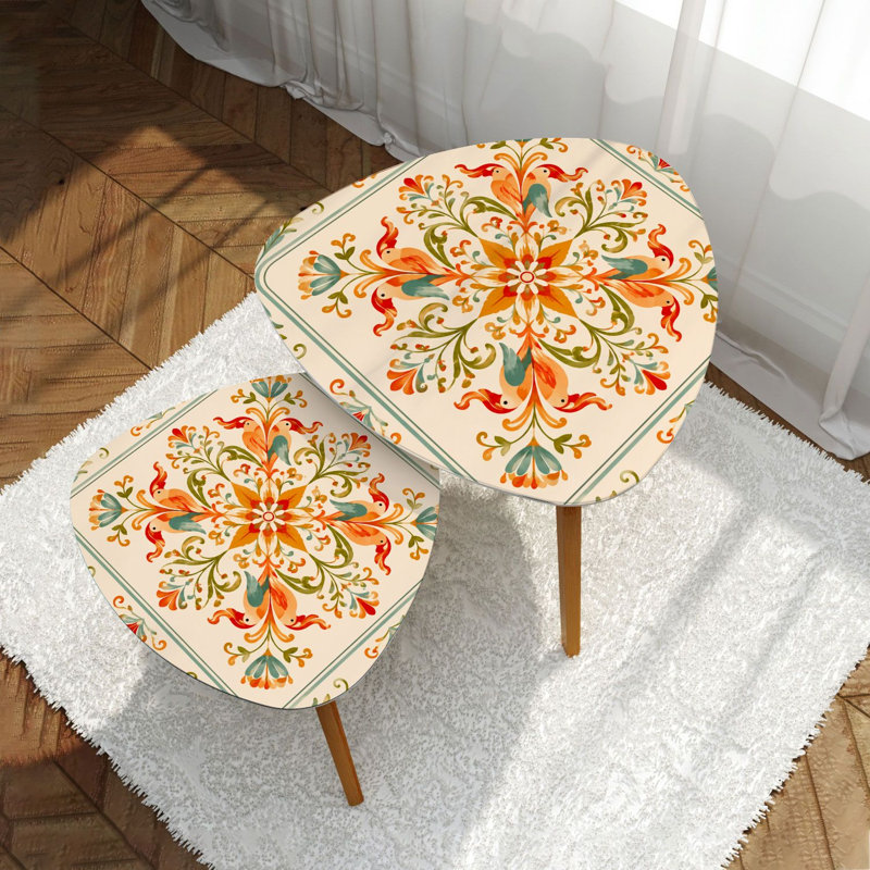 Ensemble de 2 tables basses gigognes Triangle
