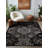 Rayhan Collection Digital Print Cotton-Polyester Black Moroccan Rug-1845987804