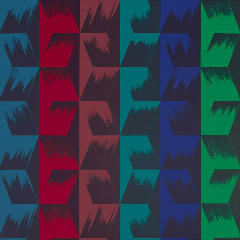 Rhombi Stripe Fabric, Jewel