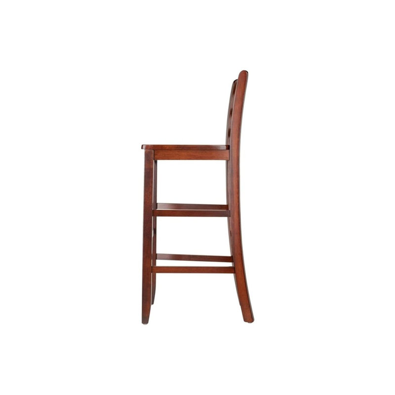  Benjamin 2-Pc Ladder-back Bar Stool Set, Walnut
