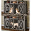Meuble double 63 po pour 2 chiens, chenil en bois et 2 chiens-1474701102
