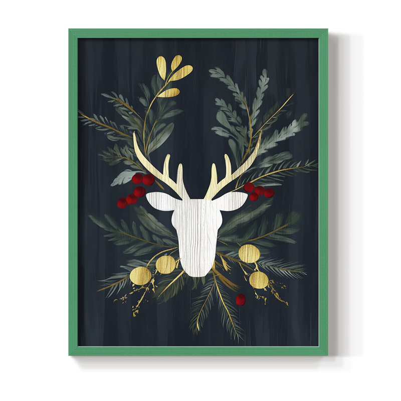 Reproduction encadrée - bois massif, Vert, H 11 po x l 9 po