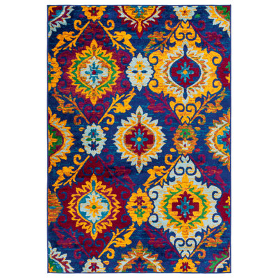 Tapis damassé performant Suzani Heritage 602