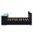All-in-One Wood Daybed with Trundle, Desk, LED Light & USB Charging-1425926948