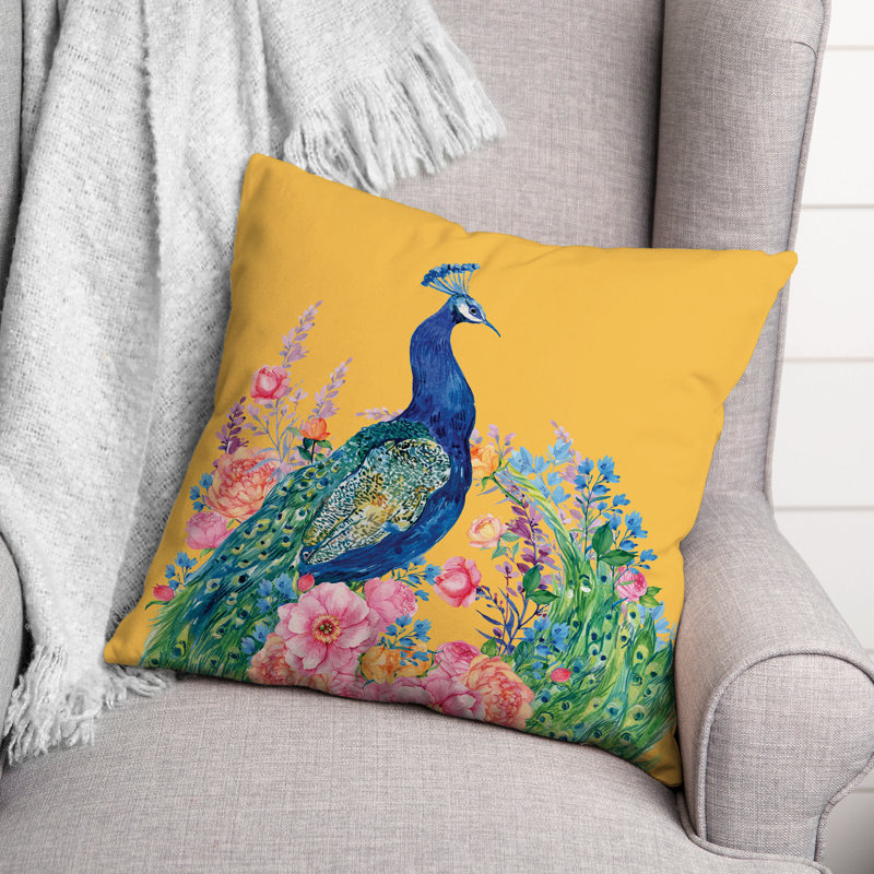  Outdoor Square Pillow Cover and Insert, Yellow