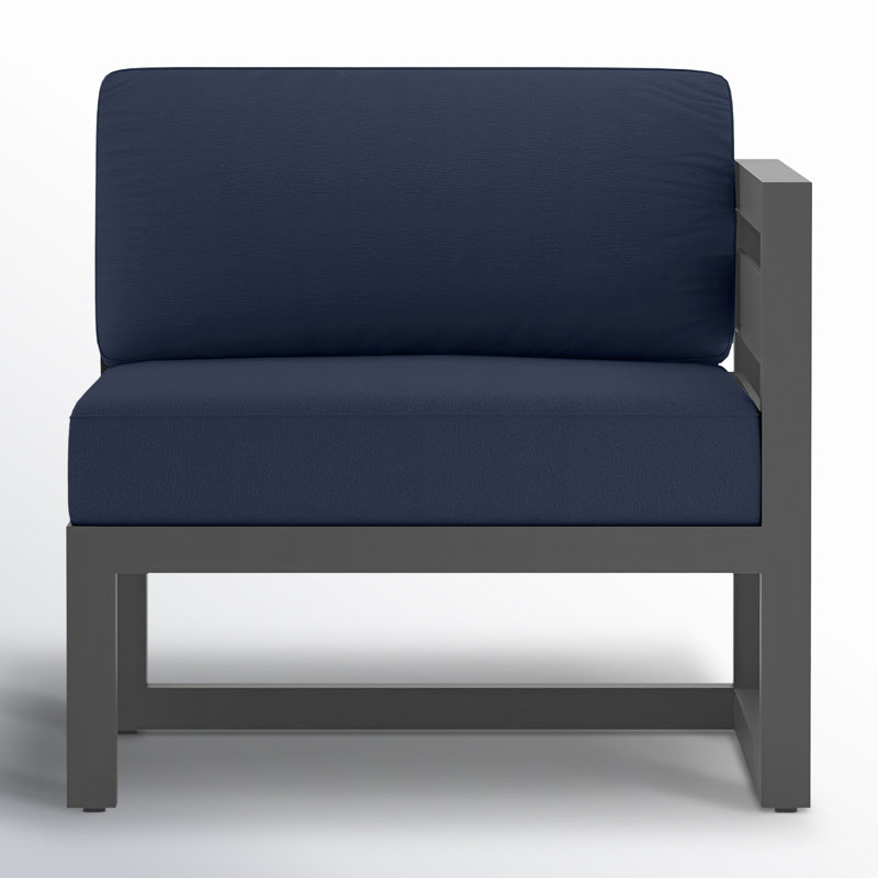 Avion 4 Piece Sectional Set, Spectrum Indigo Sunbrella®, Slate