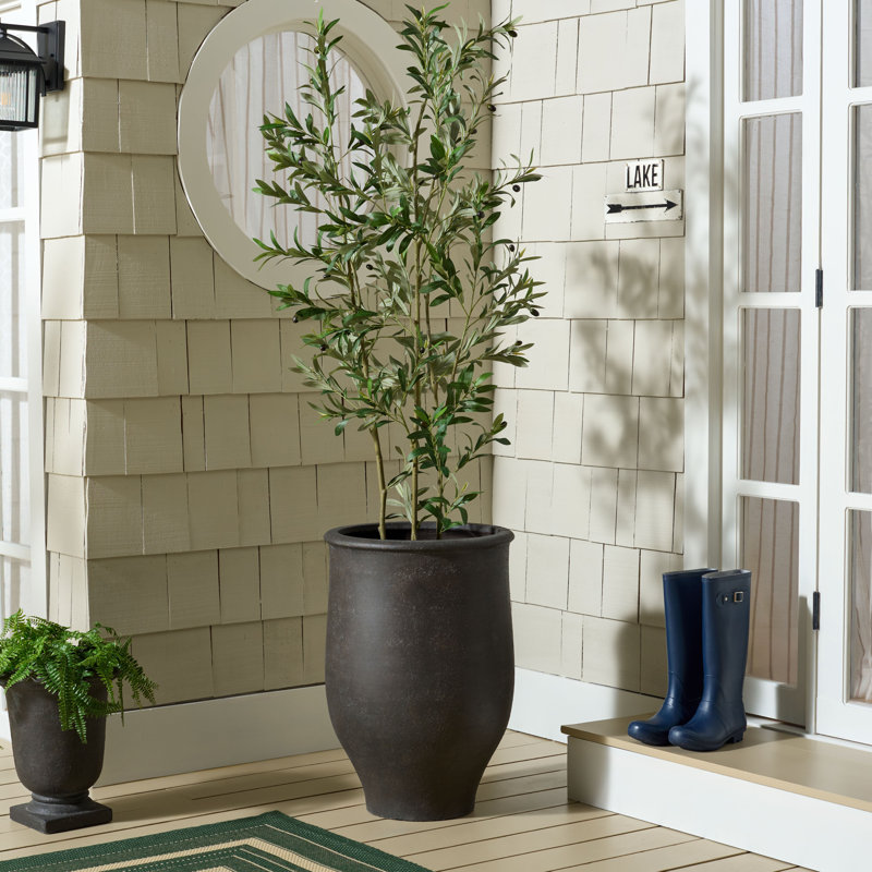 Grand pot à fleurs Halla, Gris anthracite