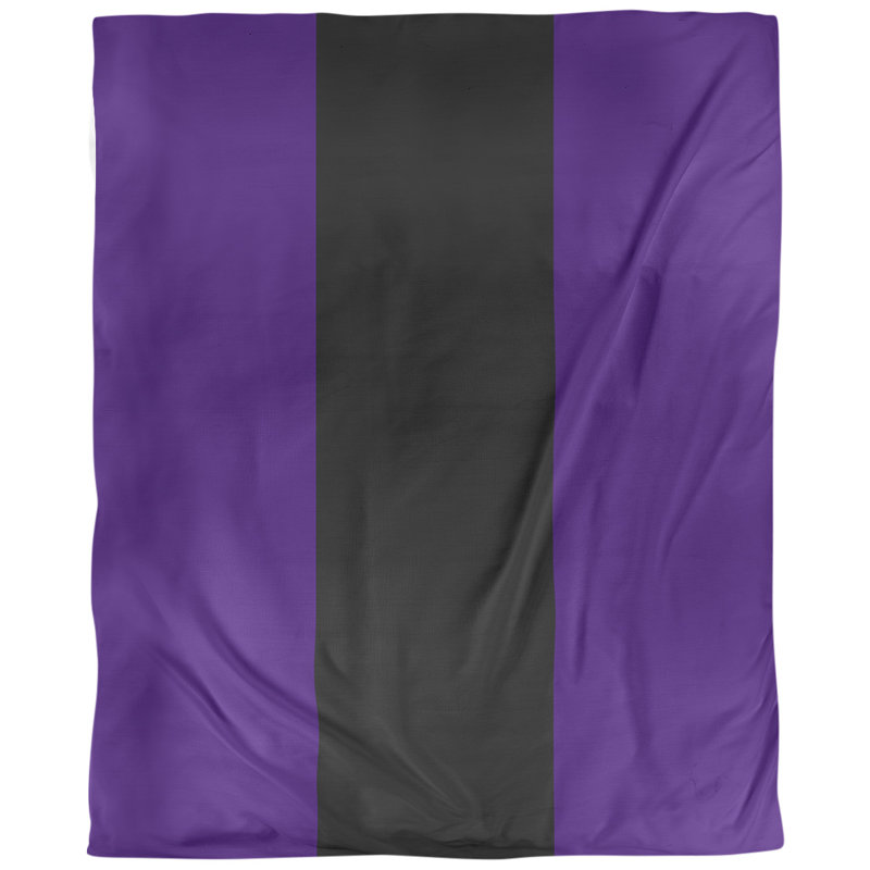 Modern & Contemporary Striped Duvet Cover, Microfiber, King Duvet Cover, Purple/Black/Purple