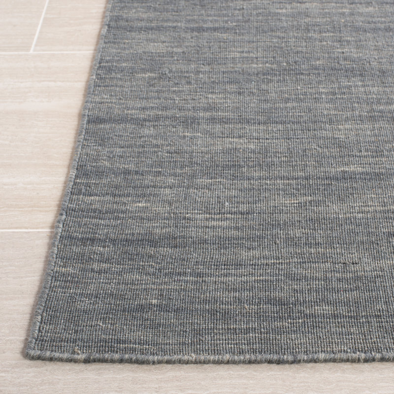 Kilim Hand Loomed Wool/Cotton Rug in Silver/Gray, Square 6'